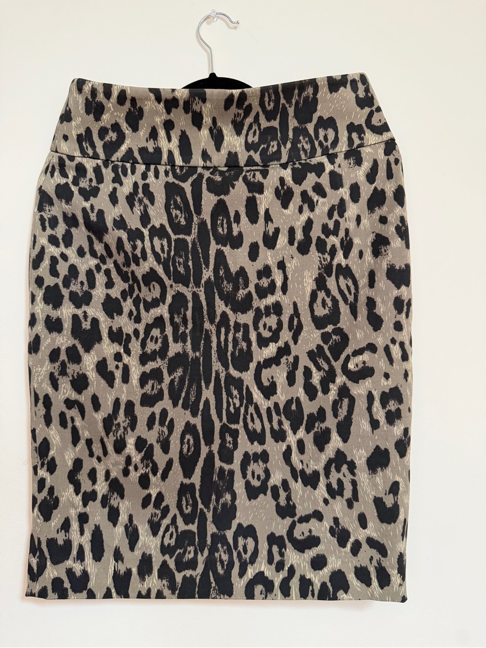 Vertigo Paris Taupe and Black Leopard Pencil Skirt